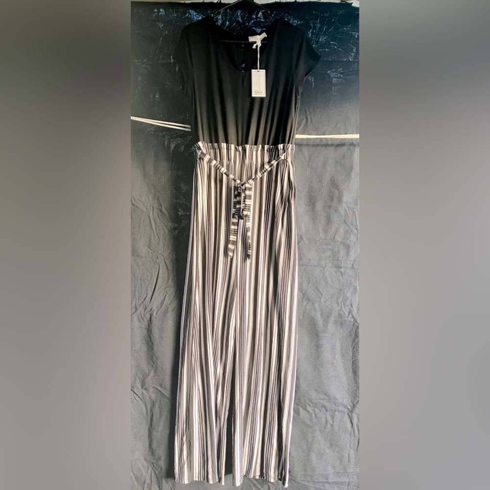 Brand new with tags, black and white pant romper